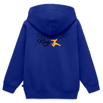 Roi Parkour - Sweat Premium à capuche zippé enfant bio - bleu roi - Dos - AI Model Kid Male (0cm)