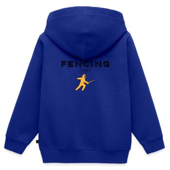 Chemise d’escrime - Sweat Premium à capuche zippé enfant bio - bleu roi - Dos - AI Model Kid Male (0cm)