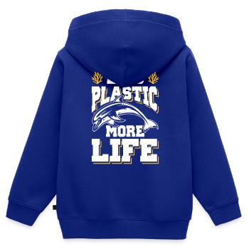 plastik save the ocean - Kinder Premium Organic Zip Hoodie - Royalblau - Hinten - AI Model Kid Male (0cm)