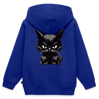 Katzen Genervte Katze Böser Stubentiger - Kinder Premium Organic Zip Hoodie - Royalblau - Hinten - AI Model Kid Male (0cm)