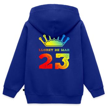 Lloret De Mar 23 Jersey 2023 - Kids Premium Organic Zip-up Hoodie - royal blue - Back - AI Model Kid Male (0cm)