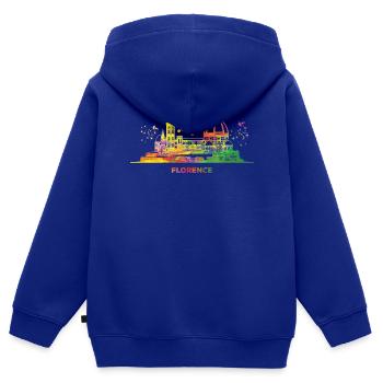 Florentiner Skyline Stadtbild Florenz - Kinder Premium Organic Zip Hoodie - Royalblau - Hinten - AI Model Kid Male (0cm)