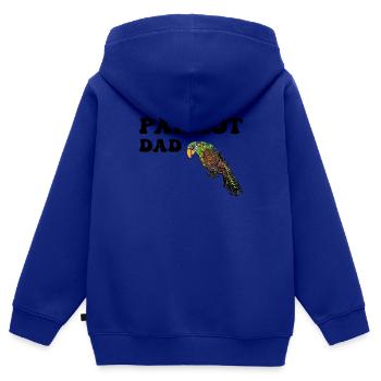 Papageien Papa - Kinder Premium Organic Zip Hoodie - Royalblau - Hinten - AI Model Kid Male (0cm)