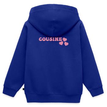 Cousin - Sweat Premium à capuche zippé enfant bio - bleu roi - Dos - AI Model Kid Male (0cm)