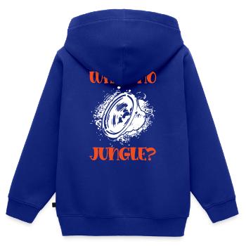 jungle musik lustiger spruch - Kinder Premium Organic Zip Hoodie - Royalblau - Hinten - AI Model Kid Male (0cm)