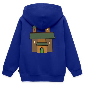 Burg Mittelalter Ritter Schloss Märchen Festung - Kinder Premium Organic Zip Hoodie - Royalblau - Hinten - AI Model Kid Male (0cm)