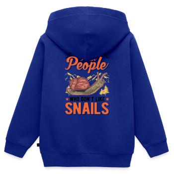Schnecke Geschenk Weinbergschnecke - Kinder Premium Organic Zip Hoodie - Royalblau - Hinten - AI Model Kid Male (0cm)