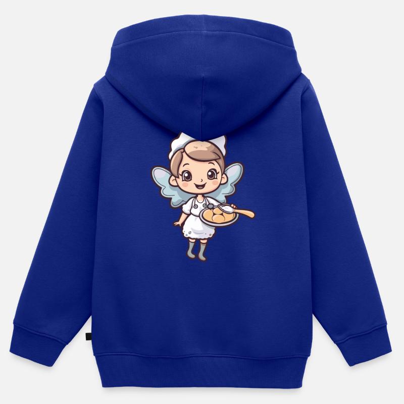 Backfee Fee Backen Kochen - Kinder Premium Organic Zip Hoodie - Royalblau