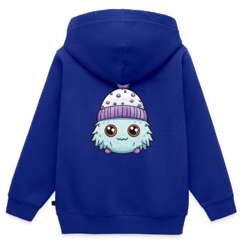 Erkältung Winter Kreatur Eskimo - Kinder Premium Organic Zip Hoodie - Royalblau - Hinten - AI Model Kid Male (0cm)