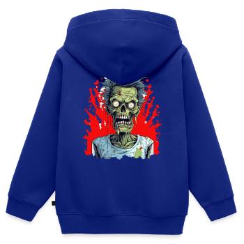 Halloween Gruseliger Horror Zombie - Kinder Premium Organic Zip Hoodie - Royalblau - Hinten - AI Model Kid Male (0cm)