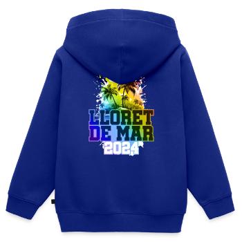 Lloret De Mar 2024 Holiday Palm Trees Colorful - Kids Premium Organic Zip-up Hoodie - royal blue - Back - AI Model Kid Male (0cm)