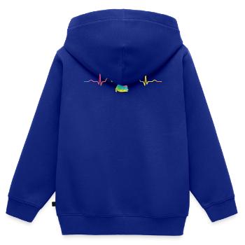 Flamenco Heartbeat Femme Robe Flamenco - Sweat Premium à capuche zippé enfant bio - bleu roi - Dos - AI Model Kid Male (0cm)