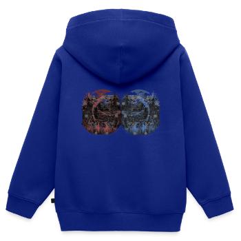 Hirsch Hirsche Rehbock Vintage Retro Waldtiere - Kinder Premium Organic Zip Hoodie - Royalblau - Hinten - AI Model Kid Male (0cm)