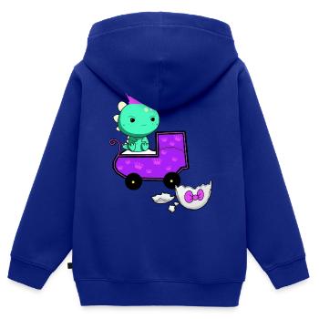 Drache Schwanger Eierschale Ei schlüpfen Baby - Kinder Premium Organic Zip Hoodie - Royalblau - Hinten - AI Model Kid Male (0cm)