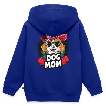 Süßer Hund mit Hut und Sonnenbrille Hundeliebhaber - Kinder Premium Organic Zip Hoodie - Royalblau - Hinten - AI Model Kid Male (0cm)