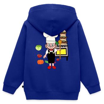 Affen Küche Koch Köche Köchin Kochkunst - Kinder Premium Organic Zip Hoodie - Royalblau - Hinten - AI Model Kid Male (0cm)