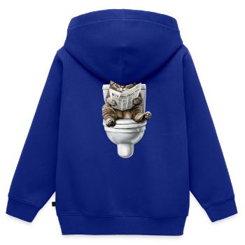 Lustiges Katzen Katzenbesitzer Klo Katze Haustier - Kinder Premium Organic Zip Hoodie - Royalblau - Hinten - AI Model Kid Male (0cm)