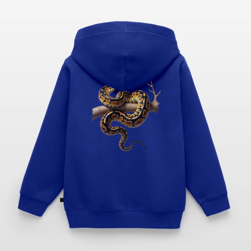 King Python Snakes Lover Terrarium Python Kids Premium Organic Zip-up Hoodie