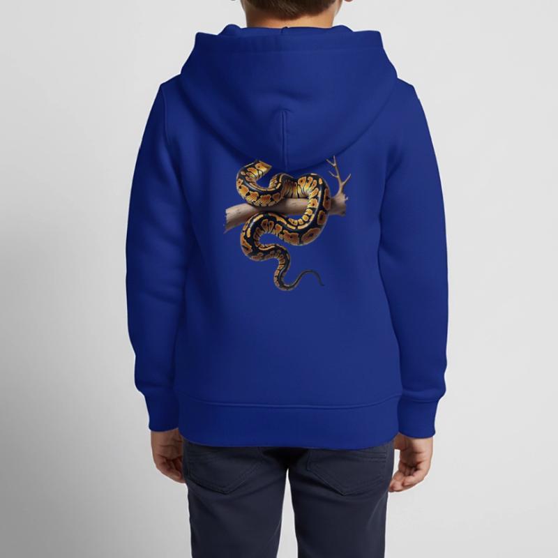 Roi Python Serpents Amoureux Terrarium Python Sweat Premium à capuche zippé enfant bio