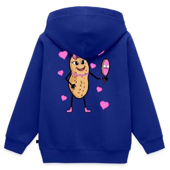 Pretty Erdnuss Mädchen Nuss Prinzessin Diva - Kinder Premium Organic Zip Hoodie - Royalblau - Hinten - AI Model Kid Male (0cm)