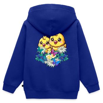 Frühlingsanfang Tiroler Küken Ostern Kinder Kind - Kinder Premium Organic Zip Hoodie - Royalblau - Hinten - AI Model Kid Male (0cm)