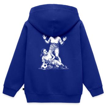Foul beim Frauenfußball! Shirt mit starker Haltung - Kinder Premium Organic Zip Hoodie - Royalblau - Hinten - AI Model Kid Male (0cm)