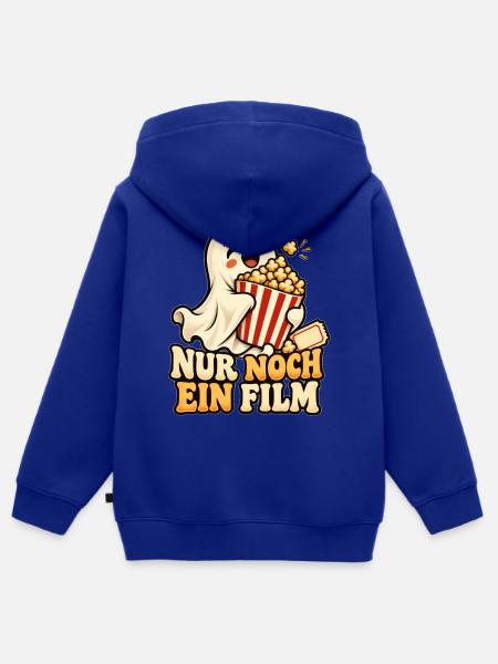 Popcorngeist beim Filmabend - Kinder Premium Organic Zip Hoodie - Royalblau