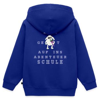 Auf ins Abenteuer Schule - Kinder Premium Organic Zip Hoodie - Royalblau - Hinten - AI Model Kid Male (0cm)