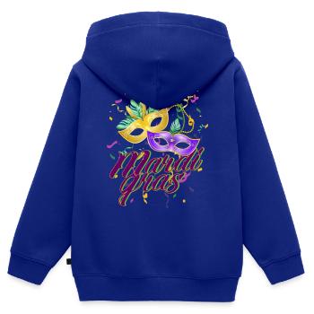 KARNEVAL KARNEVAL - Kinder Premium Organic Zip Hoodie - Royalblau - Hinten - AI Model Kid Male (0cm)