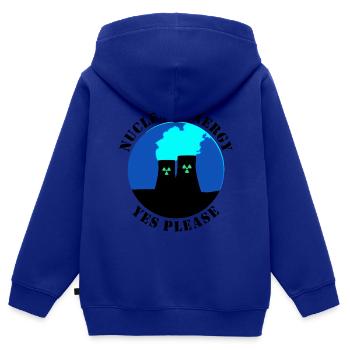 Atomenergie, Ja bitte, Ja zu Atomkraft - Kinder Premium Organic Zip Hoodie - Royalblau - Hinten - AI Model Kid Male (0cm)