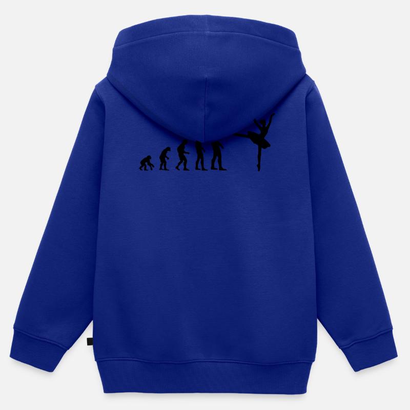 Ballerine Ballet Evolution - Sweat Premium à capuche zippé enfant bio - bleu roi