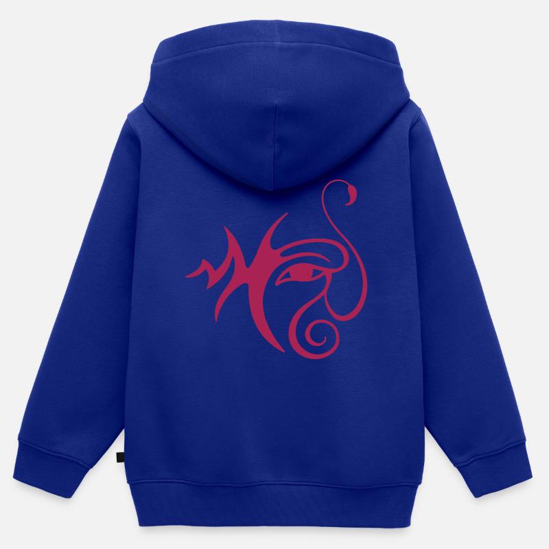 Œil-Scorpion 2 (monochrome) - Sweat Premium à capuche zippé enfant bio - bleu roi