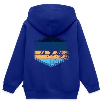 Berg - Sweat Premium à capuche zippé enfant bio - bleu roi - Dos - AI Model Kid Male (0cm)