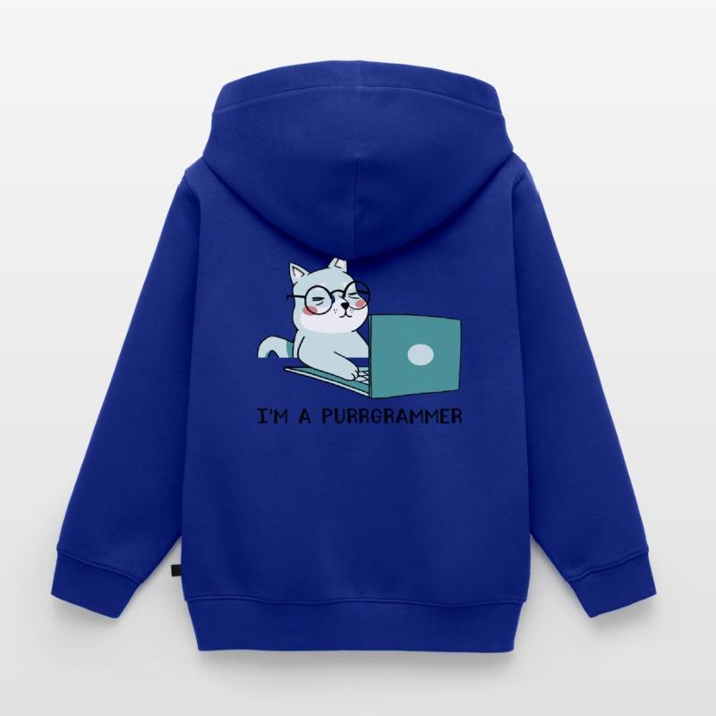 I'm A Purrgrammer Coder Software Developer Compute Kinder Premium Organic Zip Hoodie