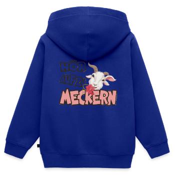 Hör auf zu meckern für eine Frau oder Mädchen - Kinder Premium Organic Zip Hoodie - Royalblau - Hinten - AI Model Kid Male (0cm)