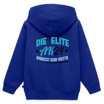 Abschlussklasse 2024 Schulabschluss Abitur Matura - Kinder Premium Organic Zip Hoodie - Royalblau - Hinten - AI Model Kid Male (0cm)