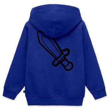 Épée - Sweat Premium à capuche zippé enfant bio - bleu roi - Dos - AI Model Kid Male (0cm)