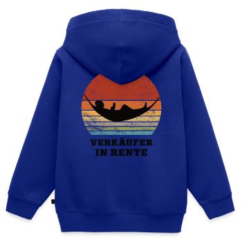 Rente Verkäufer Rentner Pension Ruhestand Verkauf - Kinder Premium Organic Zip Hoodie - Royalblau - Hinten - AI Model Kid Male (0cm)