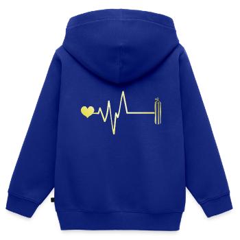 Plongée à l’oxygène Pouls cardiaque - Sweat Premium à capuche zippé enfant bio - bleu roi - Dos - AI Model Kid Male (0cm)