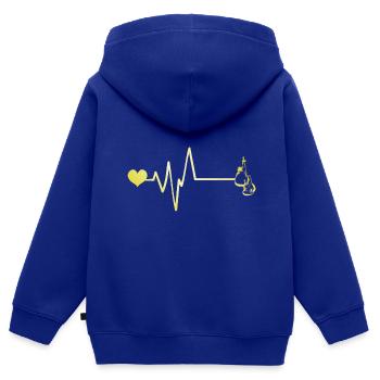 Gants de boxe Boxe Pulse Love - Sweat Premium à capuche zippé enfant bio - bleu roi - Dos - AI Model Kid Male (0cm)