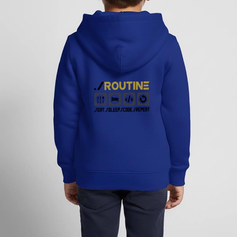 Routine Eat Sleep Code Repeat Software Developer C Kinder Premium Organic Zip Hoodie