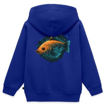 Fischkopf - Kinder Premium Organic Zip Hoodie - Royalblau - Hinten - AI Model Kid Male (0cm)