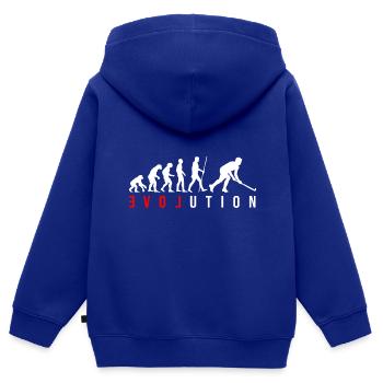 Die Evolution des Hockey Feldhockey als Geschenk - Kinder Premium Organic Zip Hoodie - Royalblau - Hinten - AI Model Kid Male (0cm)