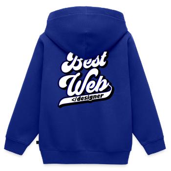 Best Web Designer | Farben änderbar - Kinder Premium Organic Zip Hoodie - Royalblau - Hinten - AI Model Kid Male (0cm)