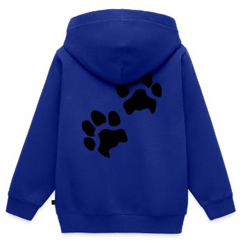 Empreintes de pattes pattes pattes chien chien - Sweat Premium à capuche zippé enfant bio - bleu roi - Dos - AI Model Kid Male (0cm)