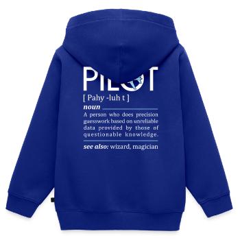 Pilot Definition Aeronautical Academy Fun Airplane - Kinder Premium Organic Zip Hoodie - Royalblau - Hinten - AI Model Kid Male (0cm)