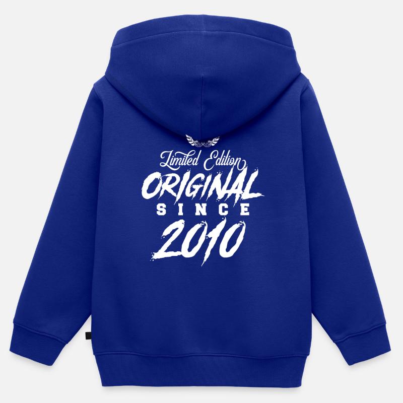 Édition limitée 2010 - Sweat Premium à capuche zippé enfant bio - bleu roi