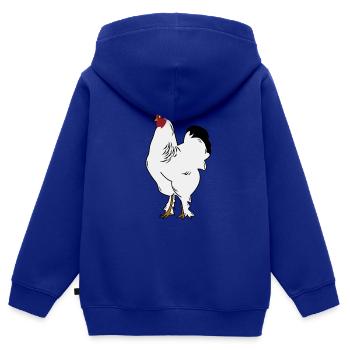 Brahma Rooster Poulet Drôle De Fermier Poulet - Sweat Premium à capuche zippé enfant bio - bleu roi - Dos - AI Model Kid Male (0cm)