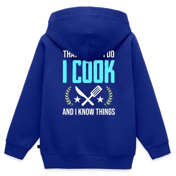 kochen koch - Kinder Premium Organic Zip Hoodie - Royalblau - Hinten - AI Model Kid Male (0cm)