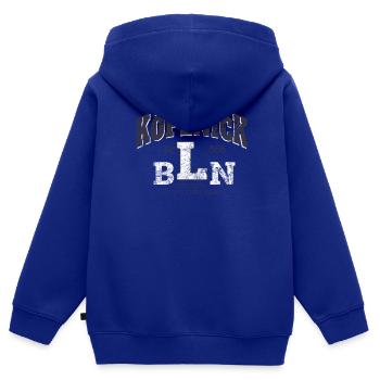 Köpenick BLN 12555 - Eiserner geht's nicht mehr - Kinder Premium Organic Zip Hoodie - Royalblau - Hinten - AI Model Kid Male (0cm)
